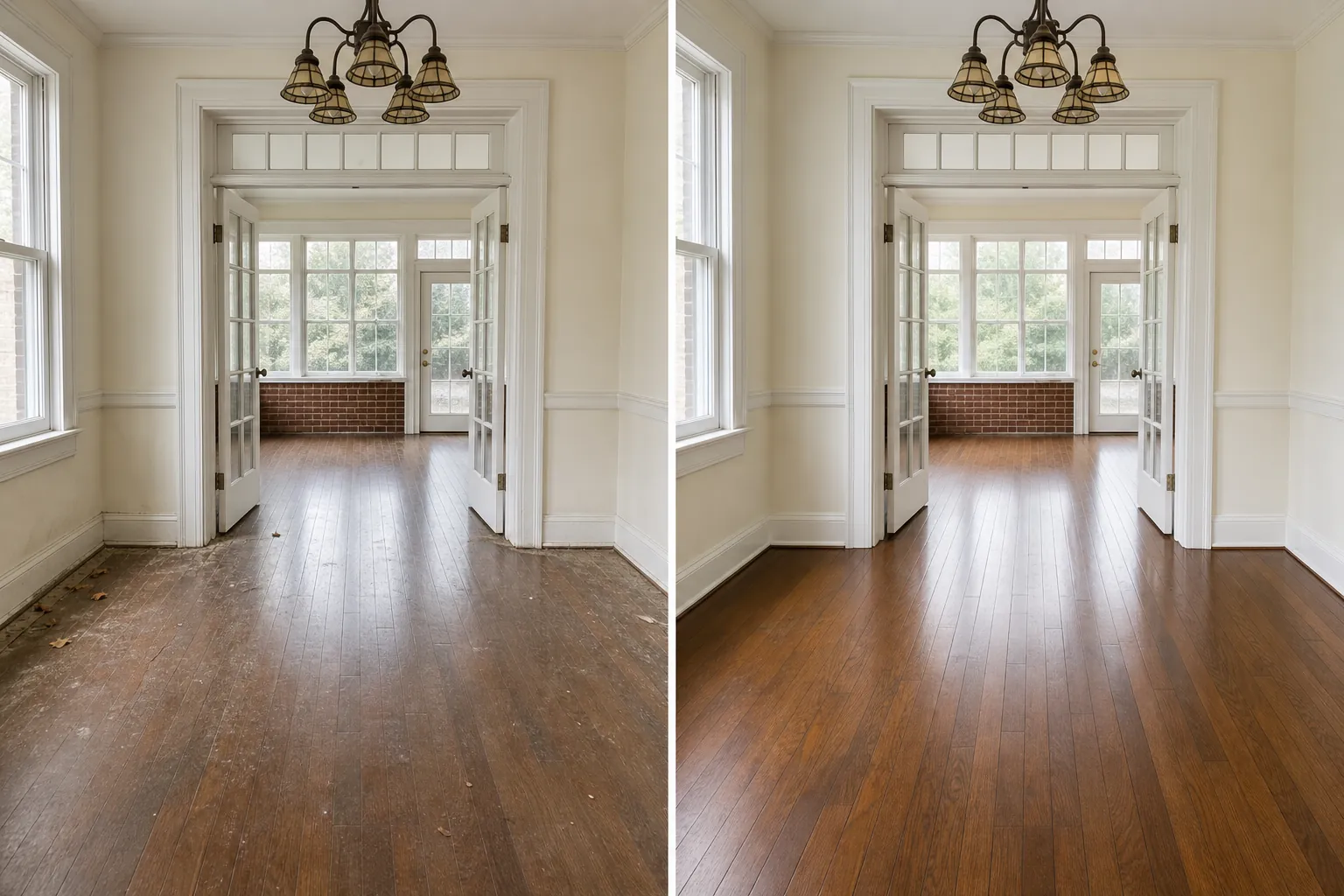Representative before-and-after listing cleaning preview